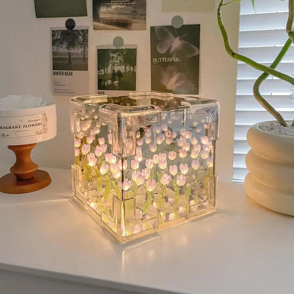 Nightlight Rubik's Cube Mirror Tulip